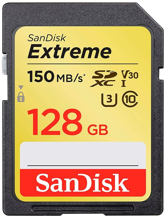 Карта памяти SanDisk Extreme SDXC UHS-I Class 3 V30 150MB/s 128GB