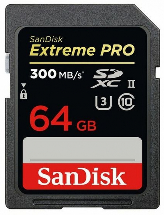 Карта памяти SanDisk Extreme PRO SDXC UHS-II 300MB/s 64GB