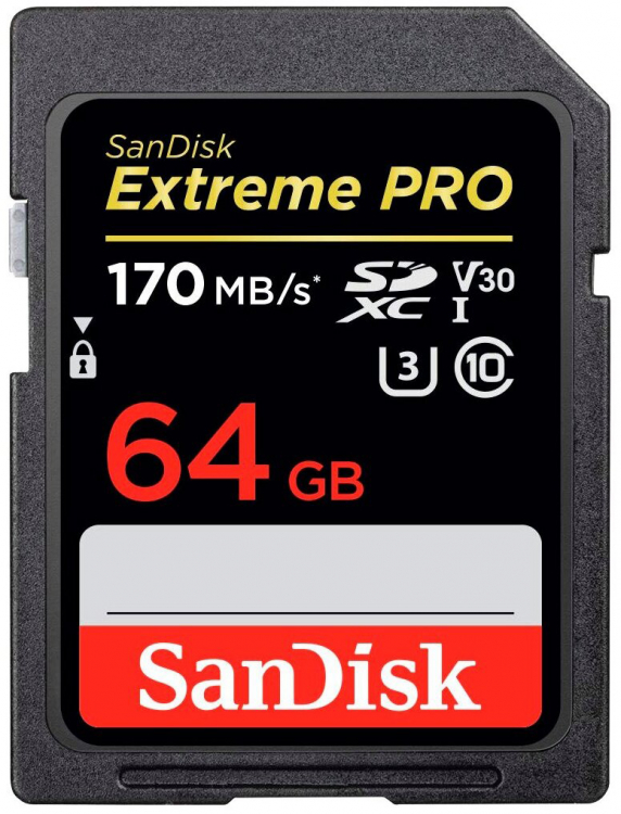 Карта памяти SanDisk Extreme Pro SDXC UHS-I Class 3 V30 200MB/s 64GB